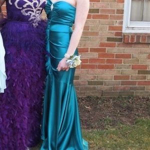 teal prom dress